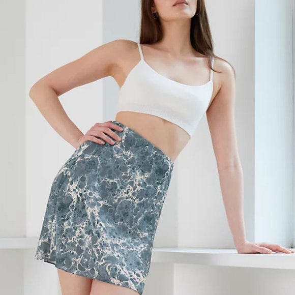 Babaton Mini Slip Skirt in Denude/Yucca Green - Picture 1 of 3